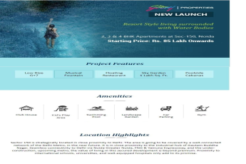 Godrej Properties New Launch 2, 3, & 4 BHK apartments starting Rs 85 Lac onwards at Sec 150, Noida